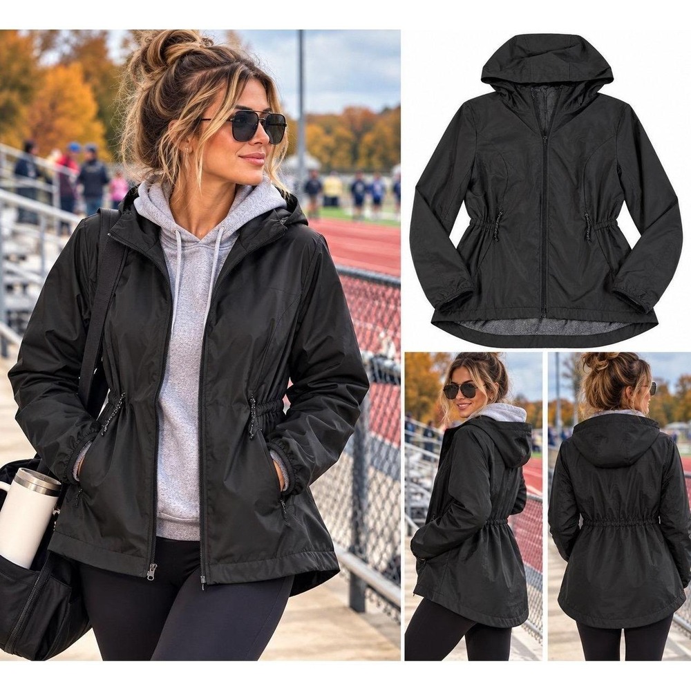 Avalanche Black Lightweight Jacket w/Hood (Large)